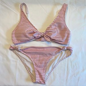 Pink striped bikini